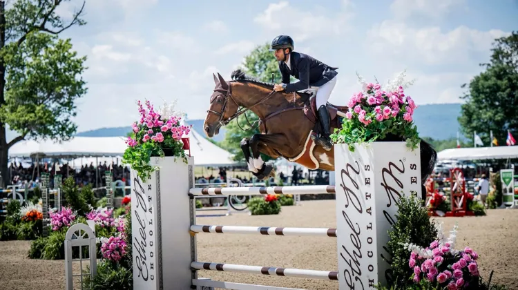 Daniel Bluman, vainqueur de l'épreuve majeure du CSI 4* d'Upperville aux États-Unis.