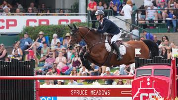 Gilles Thomas et Aretino 13 lors du Grand Prix de Calgary. 