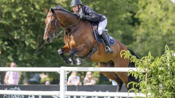 William Whitaker et Flamboyant III au Derby d'Hickstead