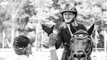 Jeanne Hirel lors des championnats d'Europe Poneys à Strzegom l'an passé.