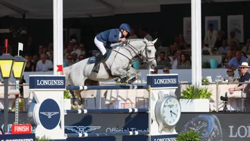Christian Kukuk et Checker 47 lors du Longines Global Champions Tour de Londres ce week-end.