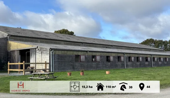 Centre équestre à vendre près de Nantes : un domaine de quinze hectares clés en main, offrant habitation, infrastructures complètes et installations équestres haut de gamme.