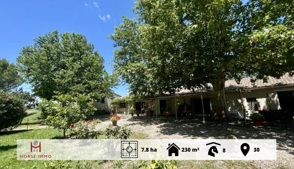 À Nîmes, Horse Immo présente en exclusivité une propriété de 7,8 hectares alliant cadre naturel préservé, potentiel agricole et installations équestres complètes.