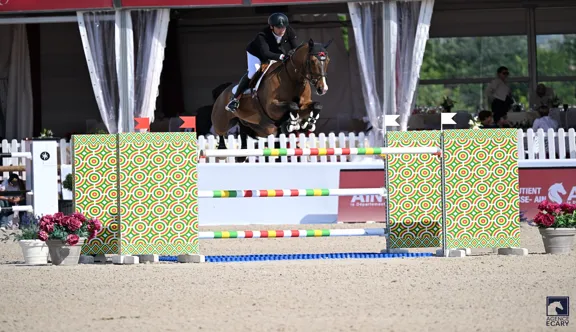 Mark McAuley et L’Arc en ciel ont remporté leur deuxième victoire internationale au CSI 4* de Bourg-en-Bresse aujourd'hui.