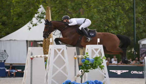 Max Kühner et EIC Up Too Jacco Blue dans le Grand Prix 5* du Longines Gloabl Champions Tour de Paris