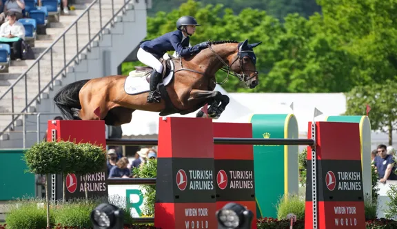 Lillie Keenan et Kick On lors du CSI 5* d'Aix-la-Chapelle.