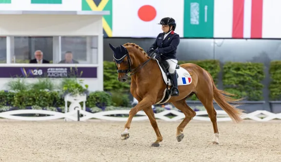 En selle sur Sultan 768, Alexia Pittier a décroché la médaille d’argent de la Reprise Libre en Musique de Grade IV aux Mondiaux d’Aix-la-Chapelle.