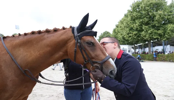 Nouveau visage de l’équipe de France de para-dressage, Vincent Brunet a disputé ses premiers grands championnats à Aix-la-Chapelle avec Drazic.
