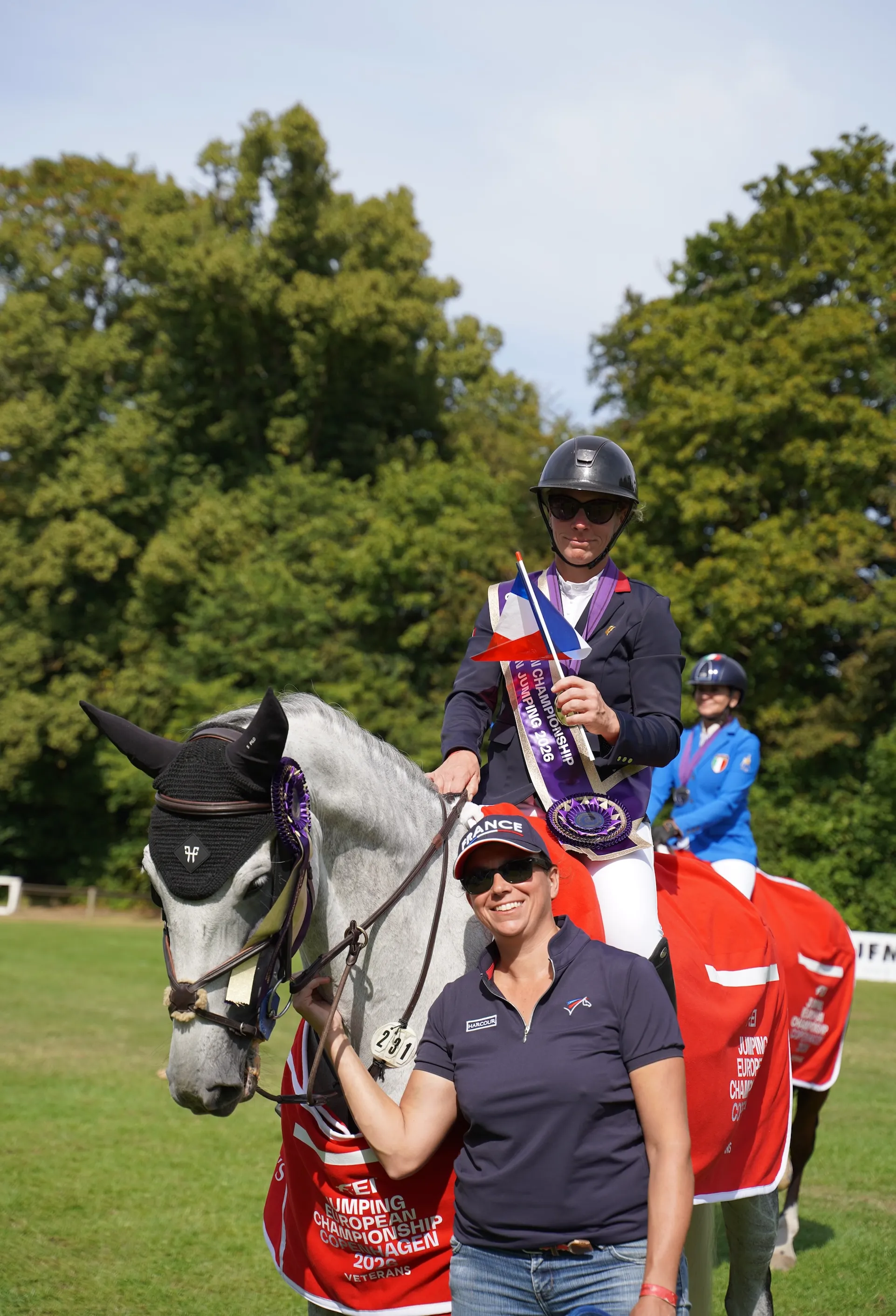 Élodie Gondailler et Raf van de Helle aux Championnats d'Europe Vétérans.