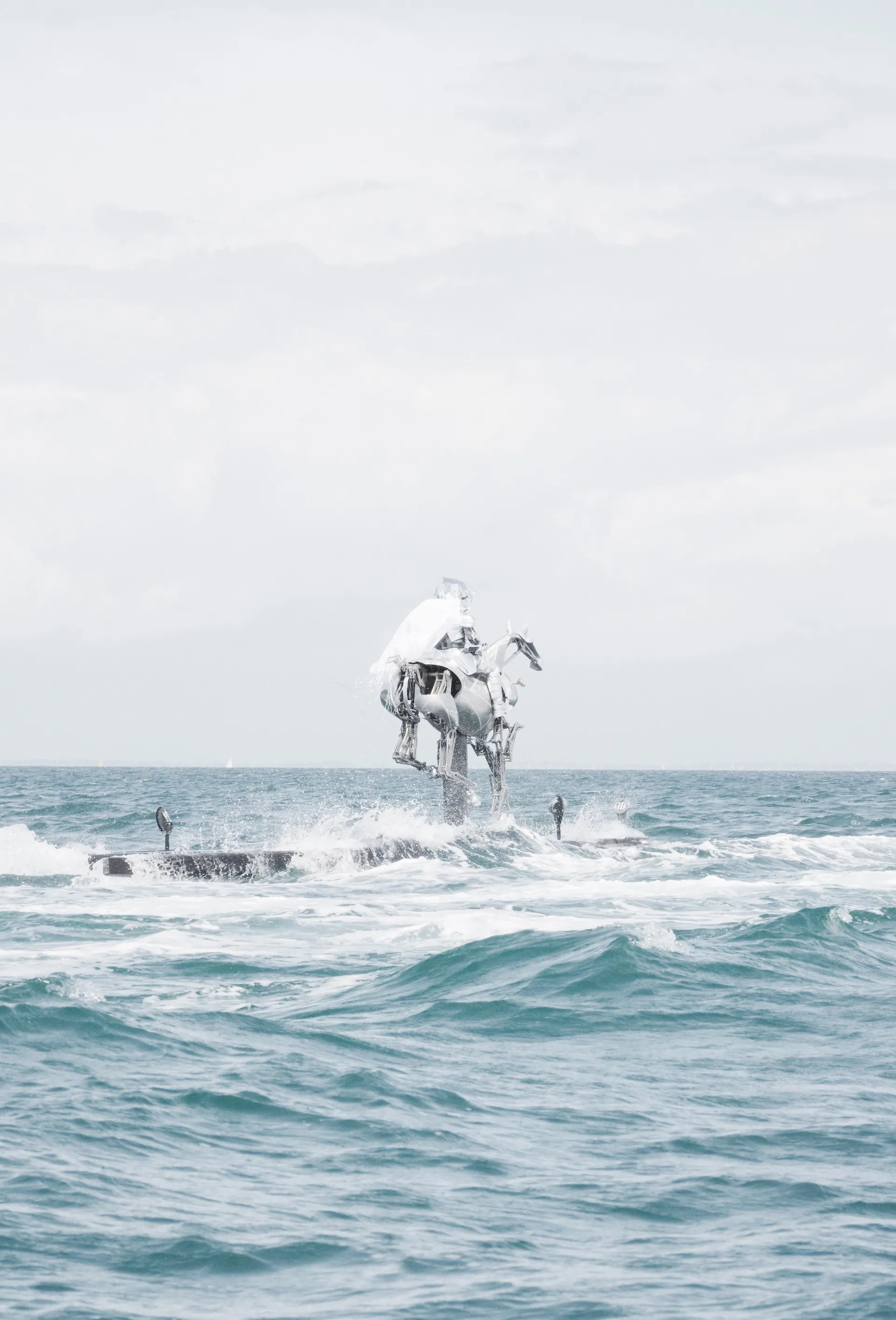 Lors d’un essai sur l’océan Atlantique, Zeus a galopé sur un bateau lancé à plus de quarante kilomètres à l’heure.