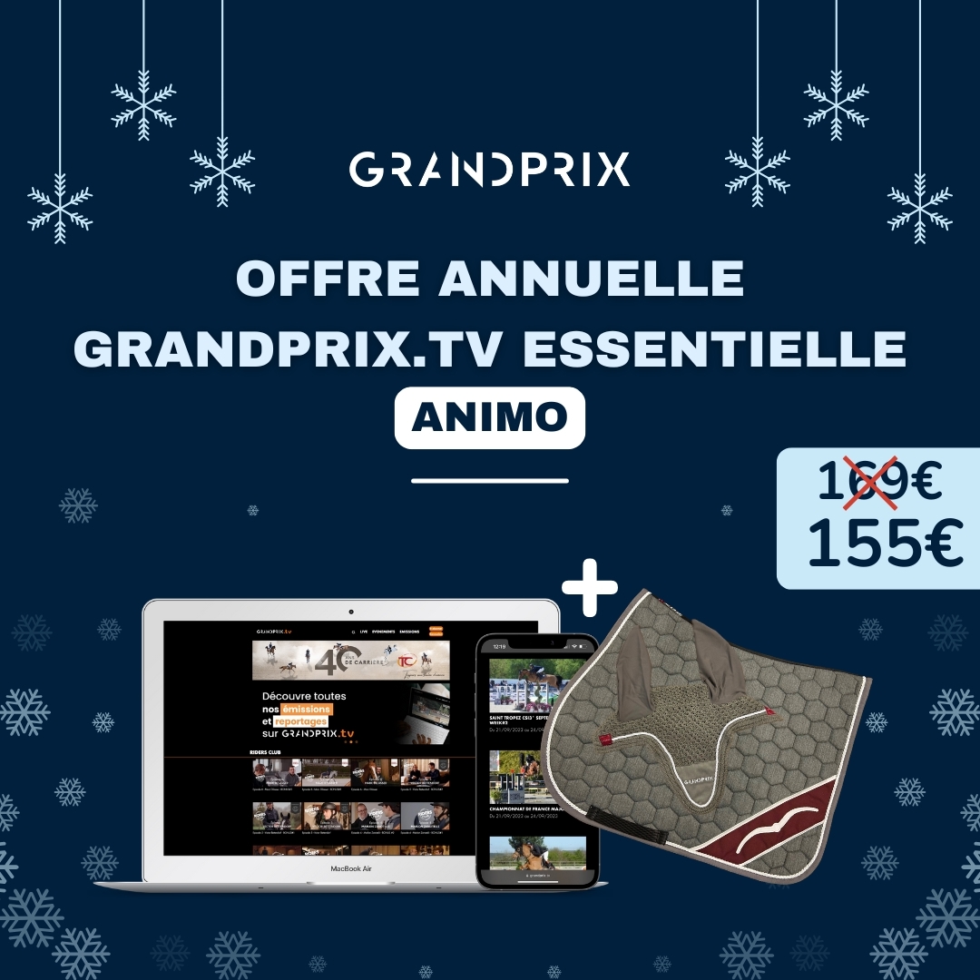 Un abonnement à l’offre annuelle essentielle GRANDPRIX.tv avec le tapis + bonnet Animo pour seulement 150€