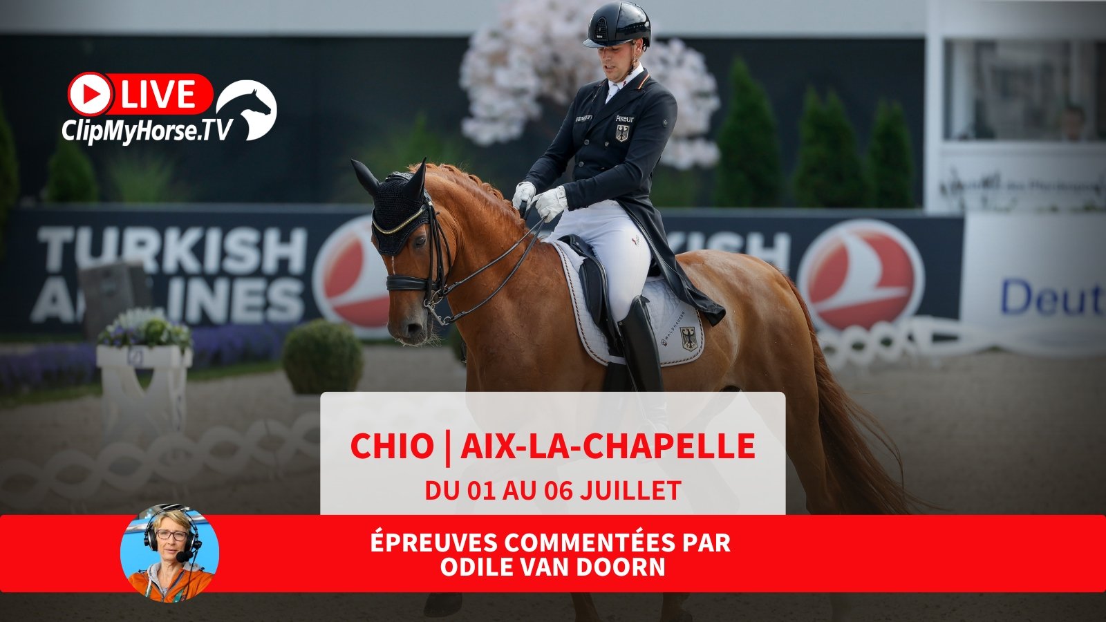 Suivez le CHIO d’Aix-la-Chapelle en direct et en intégralité sur ClipMyHorse.tv, avec les commentaires de Kamel Boudra et Odile van Doorn