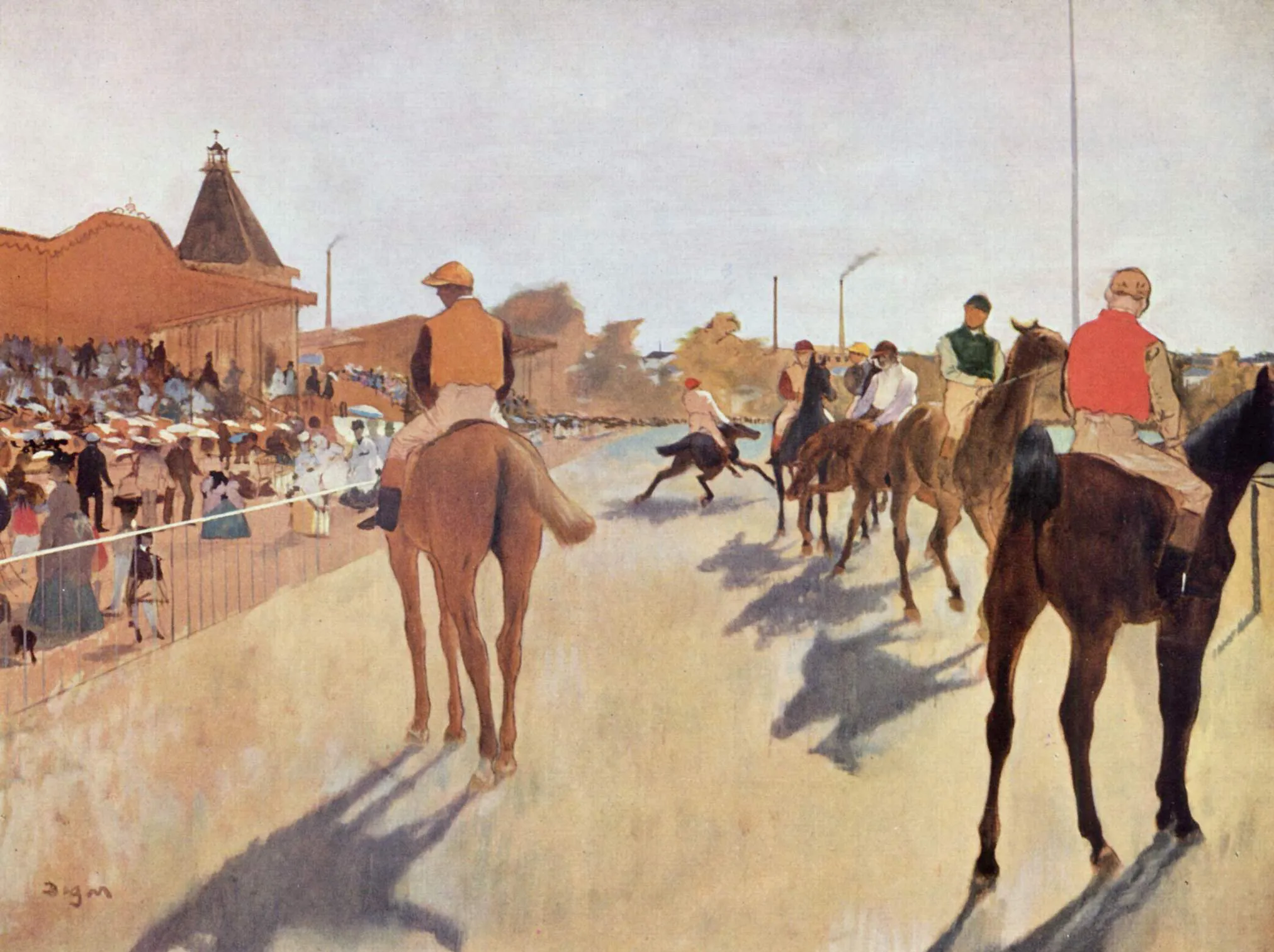 “Le Défilé” ou “Chevaux de course devant les tribunes”, Edgar Degas, musée d’Orsay, Paris.