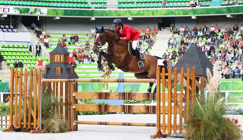 Aux Jeux Equestres Mondiaux de Caen en 2014, avec Neptune Brécourt.