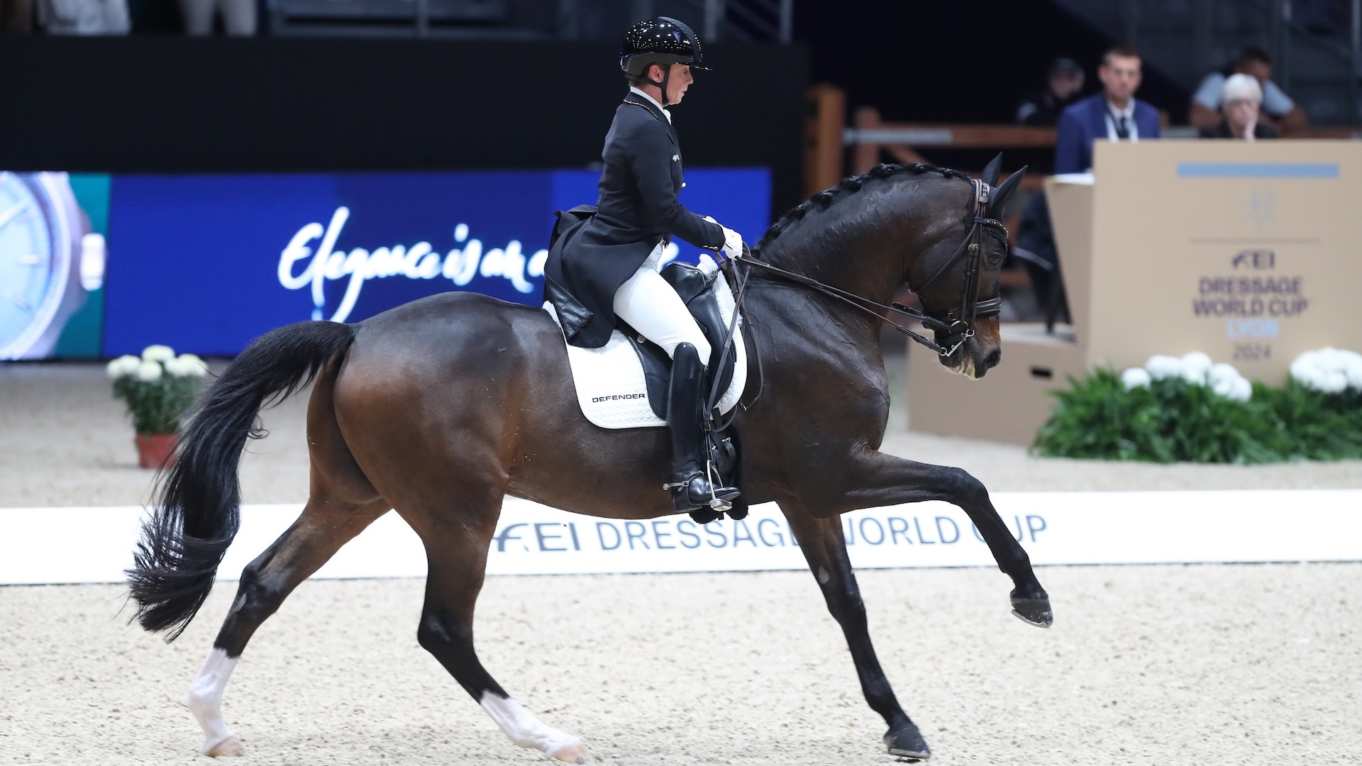 Isabell Werth et Quantaz, lauréats de la première journée de compétition à Lyon. 