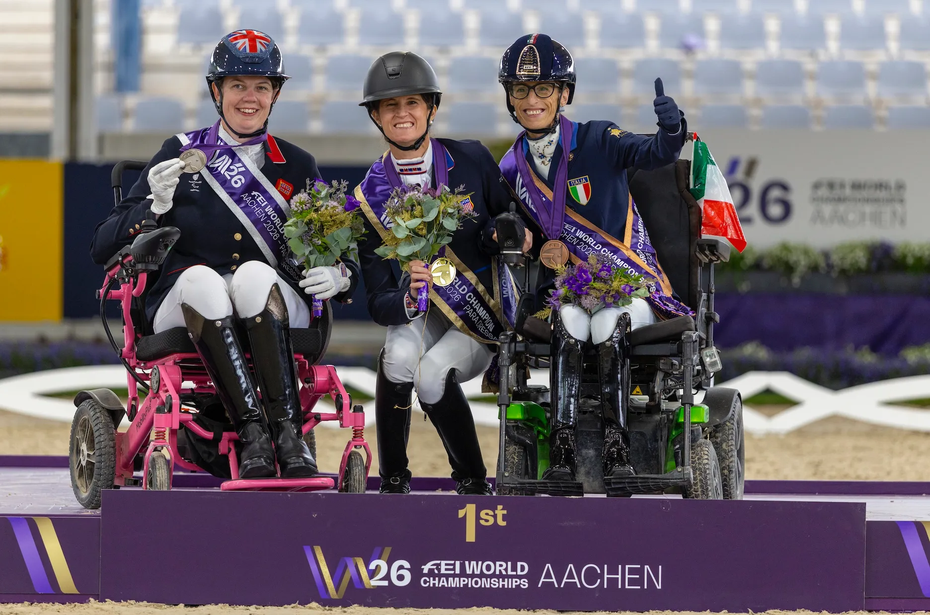 Ici au centre, l’Américaine Marie Vonderheyden, ancienne représentante française, a décroché son premier titre mondial. 