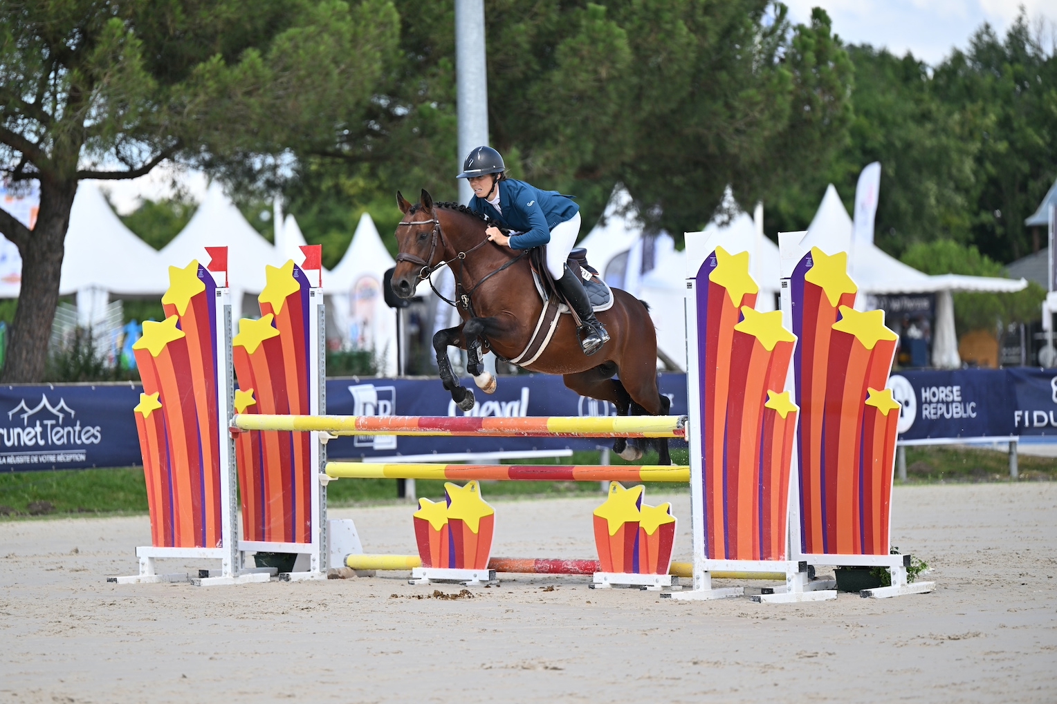 Holy Grail d'Harvest, champion de France des cinq ans C sous la selle d'Angélique Lemarchand. 