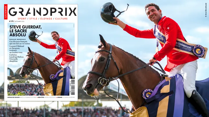 Sacré champion du monde à Aix-la-Chapelle, Steve Guerdat est en couverture du nouveau numéro de GRANDPRIX.