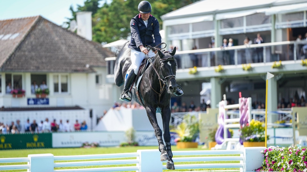 Roger-Yves Bost et Delph de Denat*HDC au CSIO 5* de La Baule, le 7 juin 2024.
