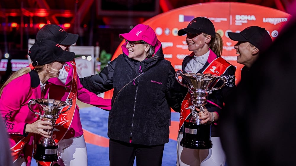 Deborah Mayer et ses cavalière ont soulevé le trophée de la finale de la Global Champions League à Rabat la saison dernière.