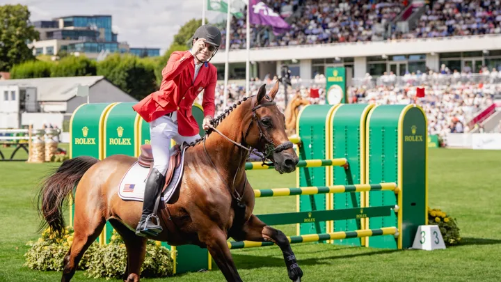 Caracole de la Roque était l'une des deux Selle Français dans l'équipe américaine victorieuse à Dublin.