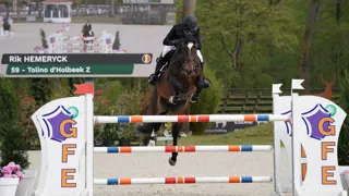 Rik Hemeryck wist zich te klasseren met de Zangersheide-hengst Tolino d’Holbeek 