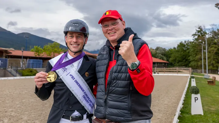 Belgische dressuurteam voor Aken