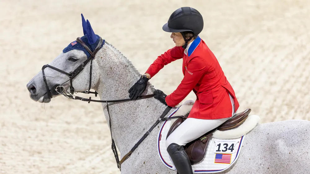 Katie Dinan a signé sa meilleure performance à Fort Worth, pour sa septième participation à la finale de la Coupe du monde, la deuxième aux rênes d’Out of the Blue SCF.