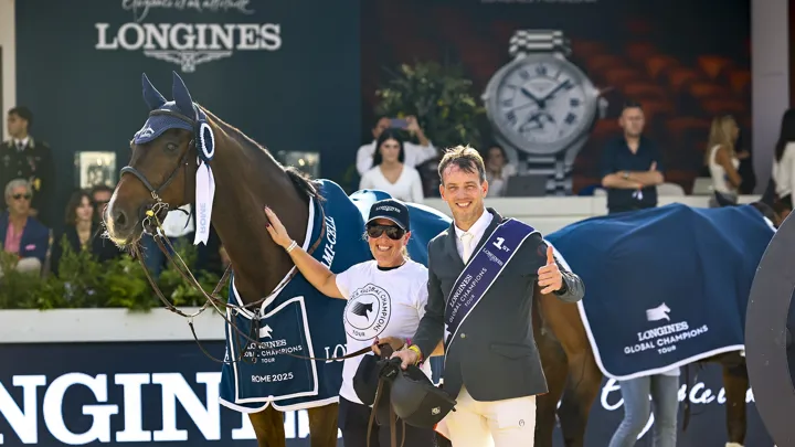 Monaco donne le sourire à sa groom, Morgane Tresch, et à son cavalier, Harrie Smolders, grâce à sa troisième victoire de l'année en Grand Prix 5*.
