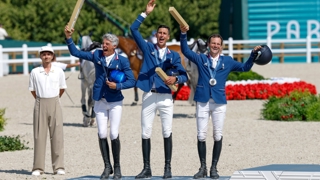 L’équipe de France de concours complet, médaillée d’argent aux Jeux olympiques de Paris 2024. 