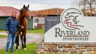 Mickaël Varliaud pose ici avec Katoki de Riverland, l’un des prometteurs étalons de son haras.