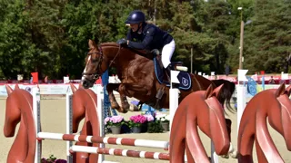 Vice-champion de France à cinq ans, Karadok de Blonde a cette année gravi la plus haute marche du podium du championnat des mâles et hongres D avec Lilou Segura 