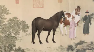 Tableau "Qazaq présentant leur tribut de chevaux à l’empereur Qianlong”, signé Giuseppe Castiglione. Ces coursiers, appréciés pour leur endurance et leur vitesse, étaient alors de véritables cadeaux diplomatiques.
