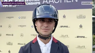 Malgré la déception d’être privés de championnat par équipes après le retrait de Nicolas Touzaint et Diabolo Menthe, les trois autres cavaliers tricolores engagés dans le championnat individuel ne se sont pas démotivés cet après-midi à Aix-la-Chapelle. Auteur de la meilleure performance française, avec une cinquième place à la clé sur Zaragoza, Gaspard Maksud a livré sa réaction à GRANDPRIX.tv.

Cette Sortie de piste est présentée par Sanequine, « Better performance, naturally » (De meilleures performances, naturellement)
