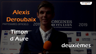 Retrouvez la réaction et le barrage d’Alexis Deroubaix après sa deuxième place dans le Grand Prix Longines du CSI 5*-W de Lyon avec son exceptionnel Timon d'Aure ! 