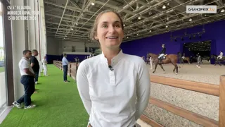 Présente au CSI 5* d’El Jadida après deux premières semaines au Morocco Royal Tour particulièrement réussies à Tétouan et Rabat, Jeanne Sadran fait le point sur son retour en forme et les résultats qui ont marqué sa tournée marocaine. Victorieuse du Grand Prix du CSI 2* avec Funky Boy des Rêves, la Toulousaine a également offert la victoire à la France lors de la Coupe des nations en remportant le barrage décisif avec Dexter de Kerglenn à Rabat. La cavalière de Chev’el évoque également ses ambitions pour la saison indoor, qu’elle entamera sur le circuit de la Coupe du monde à Lyon puis à Vérone.