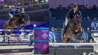 Daniel Deusser a remporté le Grand Prix Coupe du monde Longines de Vérone pour la deuxième fois de sa carrière, hier en Italie. En selle sur Otello de Guldenboom, l’Allemand a signé le plus rapide des quatre doubles sans-faute, devançant le Suisse Alain Jufer, deuxième avec Dante MM. Revivez leur Duel, présenté par Cheval Liberté.